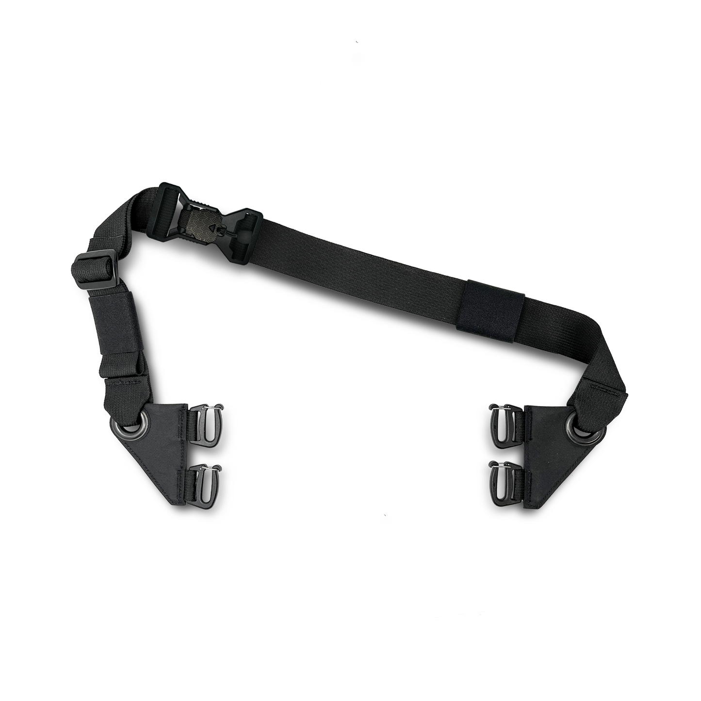 Sling Strap - 1.5" V-Buckle - Black/Silver