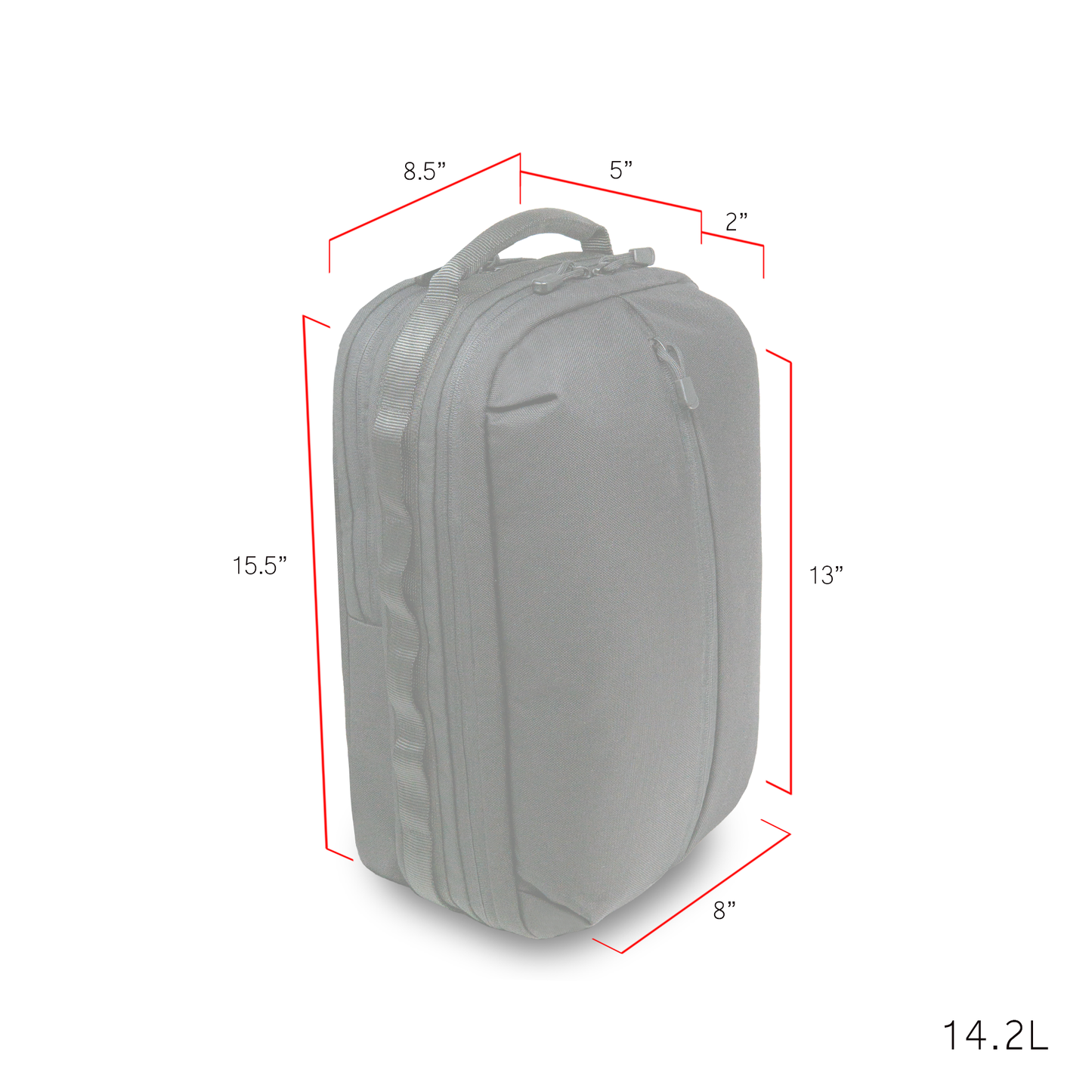 Article 498 - 14L - 1000D Black - Center Zip