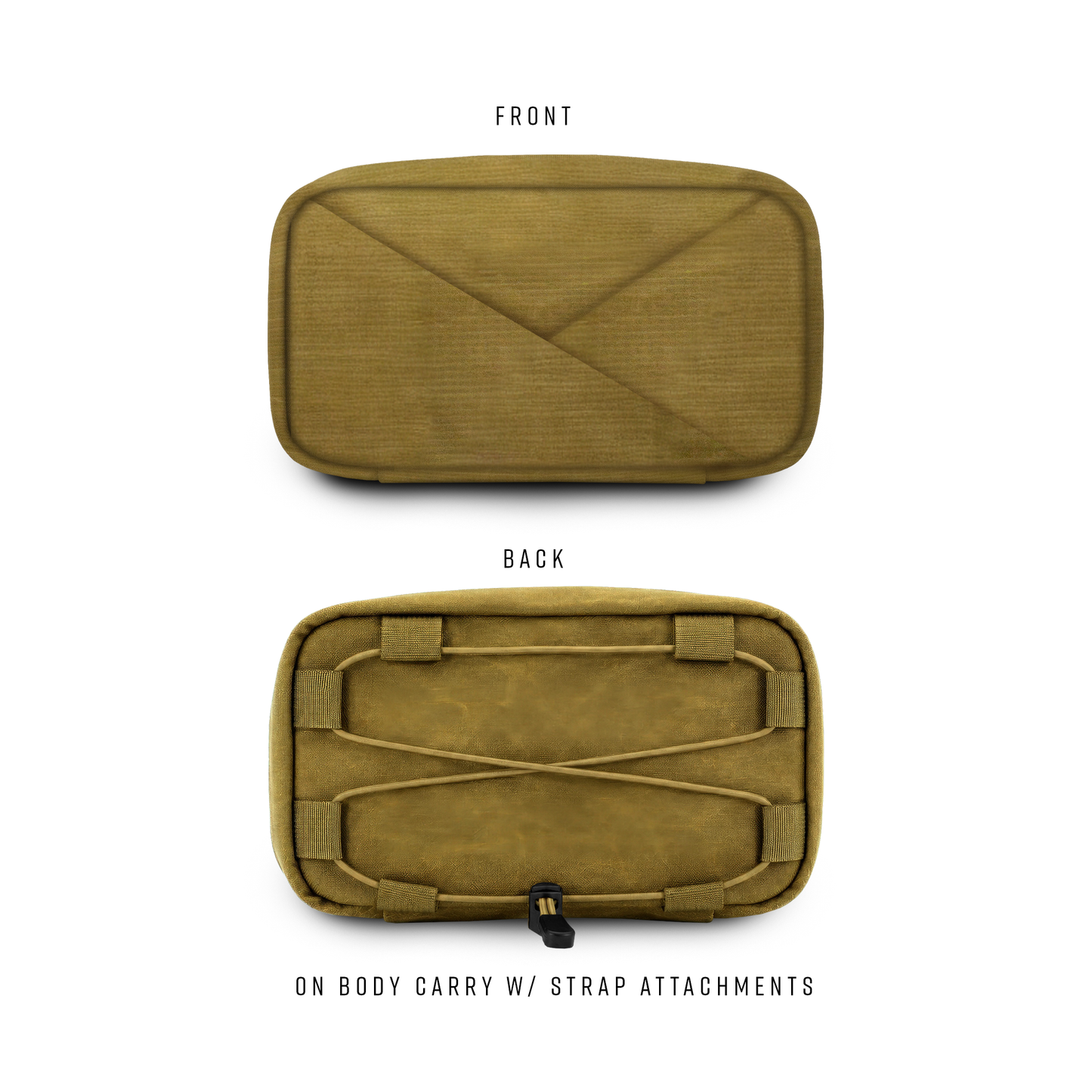 Article 519 - S Pouch - Front Zip - Waxed Cotton Khaki